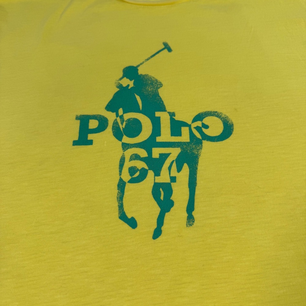 Polo Ralph Lauren Graphic T-Shirt Mens XL Yellow Excellent Polo 67 Classic Fit - Picture 2 of 9